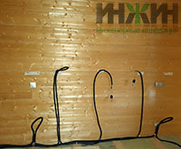 Монтаж скрытой электропроводки на стенах дома в КП "Новорижский Эдем"