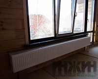 Монтаж радиатора отопления в доме из бруса в КП "Пестово"