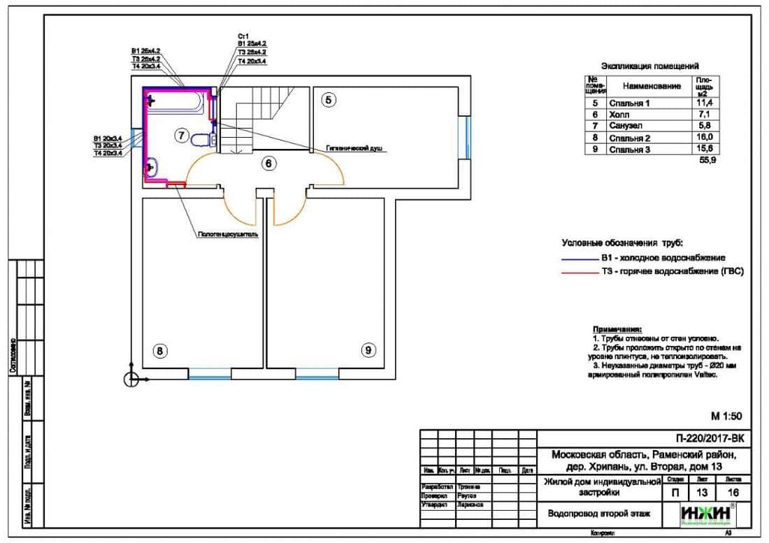 Система водоснабжения (водопровода) частного дома пример проекта 958