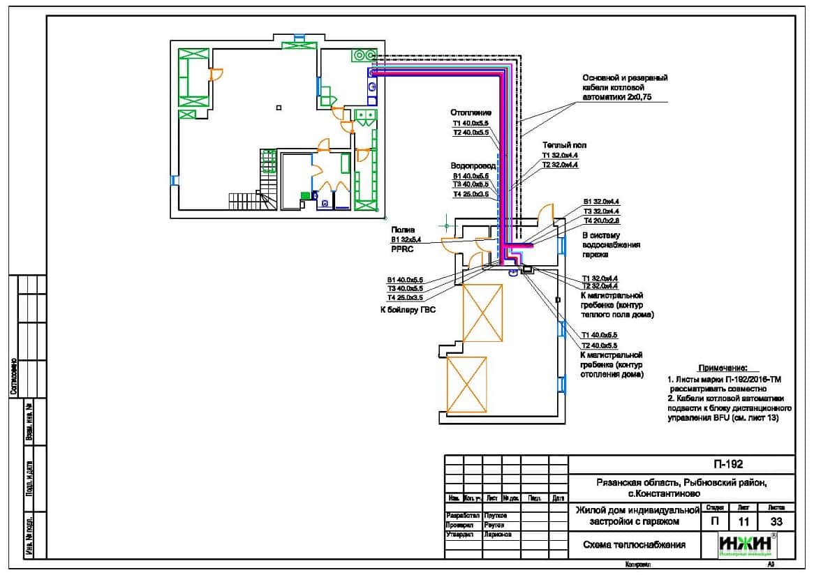 Система отопления дома пример проекта 895