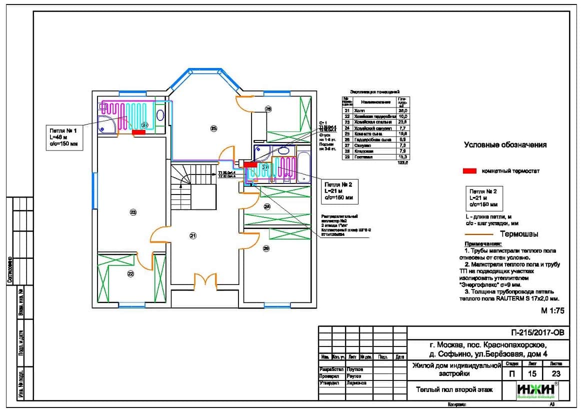Система отопления  частного дома пример проекта 940