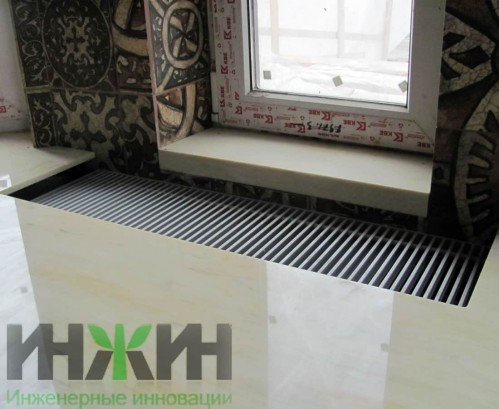 Монтаж конвектора отопления в подоконнике, фото 384