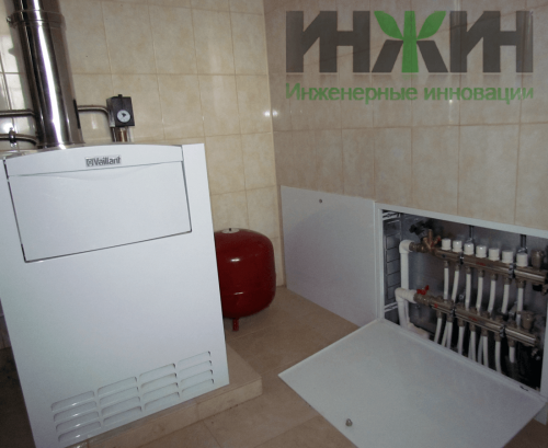 Монтаж газового котла Vaillant в котельной, фото 002