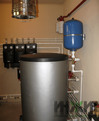 Монтаж бойлера и коллектора в котельной, фото 030