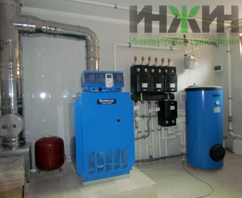 Монтаж газового котла и бойлера Buderus, фото котельной143