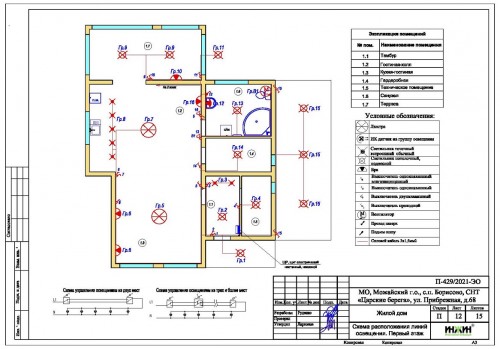 Проект электрики дома пример 740