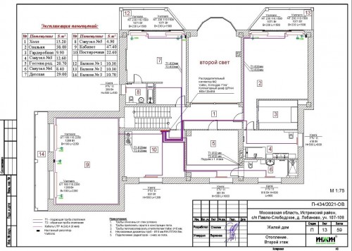 Проект отопления частного дома, пример 1693