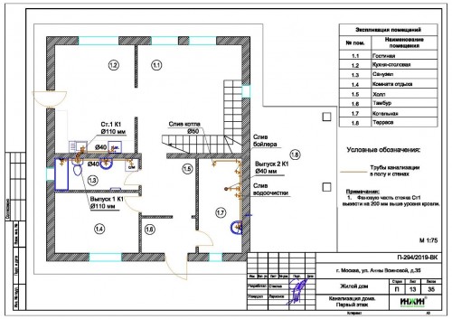 Проект отопления частного дома, пример 2253