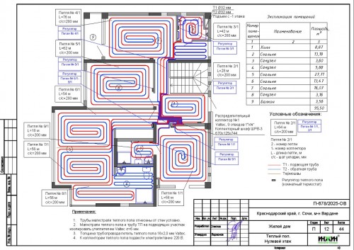 Проект отопления частного дома, пример 2554