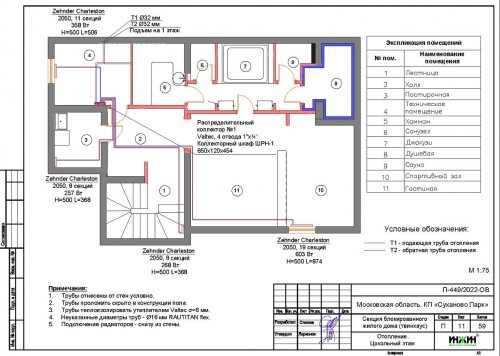 Проект отопления частного дома, пример 1789