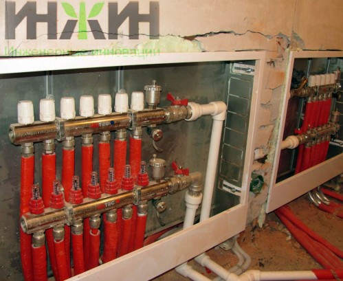 Монтаж коллектора теплого пола в таунхаусе, фото 363