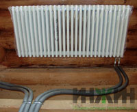 Радиатор отопления Zehnder, установка в деревянном доме из бревна
