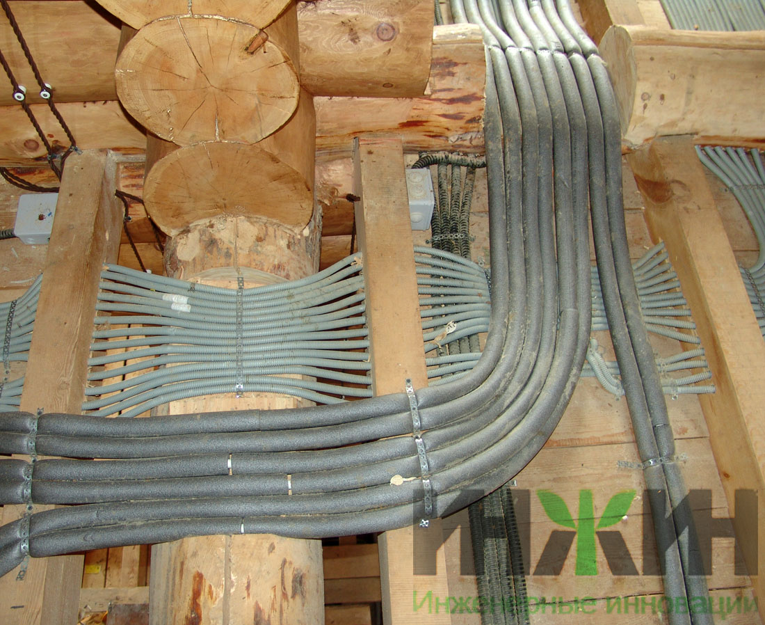 Монтаж электропроводки в полу 2 этажа деревянного частного дома