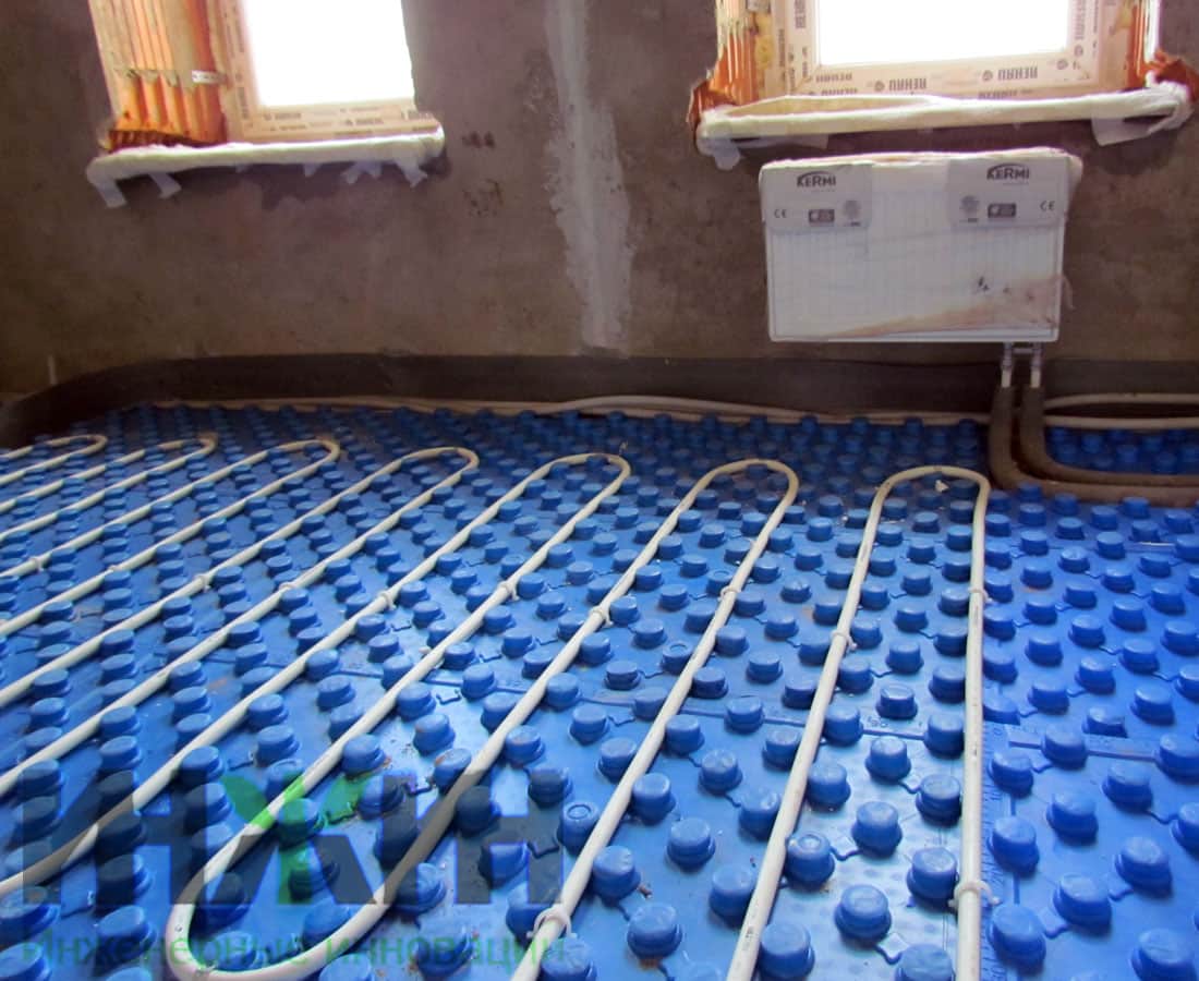 Монтаж радиатора отопления с водяным теплым полом в частном доме, фото 422