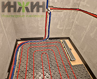 Монтаж канализации и теплого пола в санузле дома в КП "Березовый парк 4"