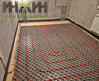 Монтаж теплого пола в холле дома в КП "Березовый парк 4"