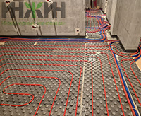 Монтаж теплого пола в коридоре дома в КП "Березовый парк 4"