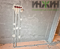 Монтаж электрических кабелей в защитной гофротрубе в КП "Березовый парк 4"