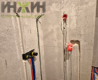 Монтаж электрики в стенах дома в КП "Березовый парк 4"