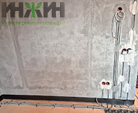 Монтаж кабелей для освещения и розеток на 1 этаже дома в КП "Березовый парк 4"