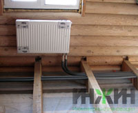 Радиатор отопления панельный, установка в деревянном доме