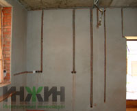 Монтаж электрики в кирпичной стене дома в г.Дмитров