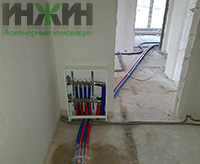 Распределительный коллектор отопления на 2 этаже дома в КП "Лесная Подкова"