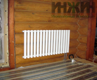 Монтаж отопления (радиатора) и теплого пола дома с баней в КП «Ивушкино»
