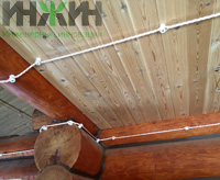 Монтаж открытой электропроводки на потолке дома в КП «Ивушкино»