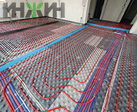Монтаж водяного теплого пола в спальне дома в КП "Дачный-2"