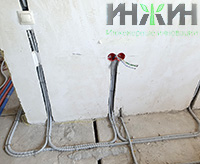 Монтаж электрики в коридоре дома из кирпича (КП "Дачный-2")