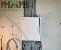 Монтаж электрики кирпичного дома в КП "Дачный-2", распределительный электрический щит