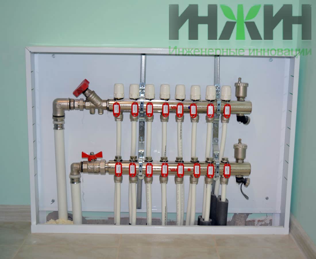 Монтаж коллектора отопления Valtec в системе отопления частного дома КП Комильфо