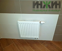 Монтаж радиатора отопления в санузле (2 этаж) газобетонного дома в КП "Кстининское Озеро"