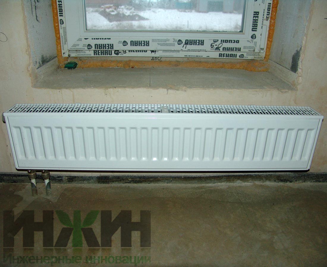Монтаж радиатора отопления Керми в частном доме