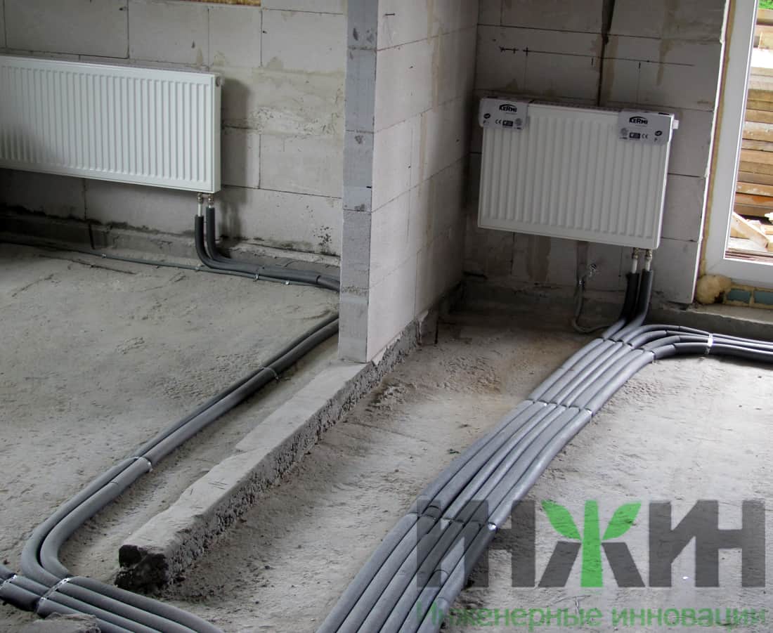 Система отопления частного дома в Тверской области с трубами Valtec и радиаторами Kermi