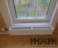 Радиатор отопления Kermi (высота 200мм), монтаж в доме в СНТ "Мельник"