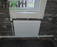 Монтаж радиатора отопления Kermi в котельной дома в СНТ "Мельник"