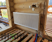 Радиатор отопления Kermi, монтаж в загородном доме в с. Новоникольское