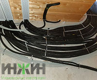 Скрытая электропроводка в полу доме в КП "Новорижский Эдем"