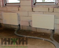Монтаж радиаторов Kermi для отопления газосиликатного дома в Красногорске