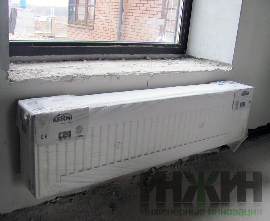 Монтаж радиатора отопления Kermi в системе отопления частного дома в г.Пущино, фото отопления 318