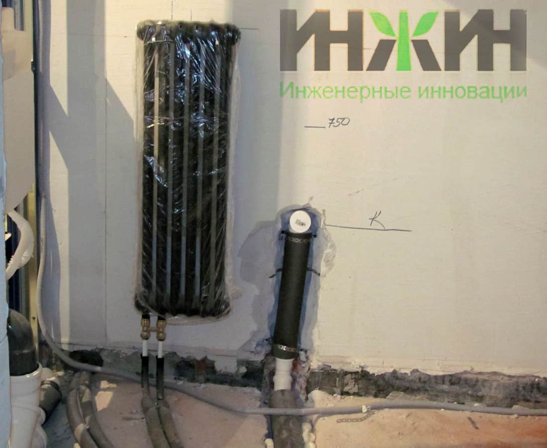 Монтаж радиатора отопления Arbonia в системе отопления дома в Пущино, фото 327