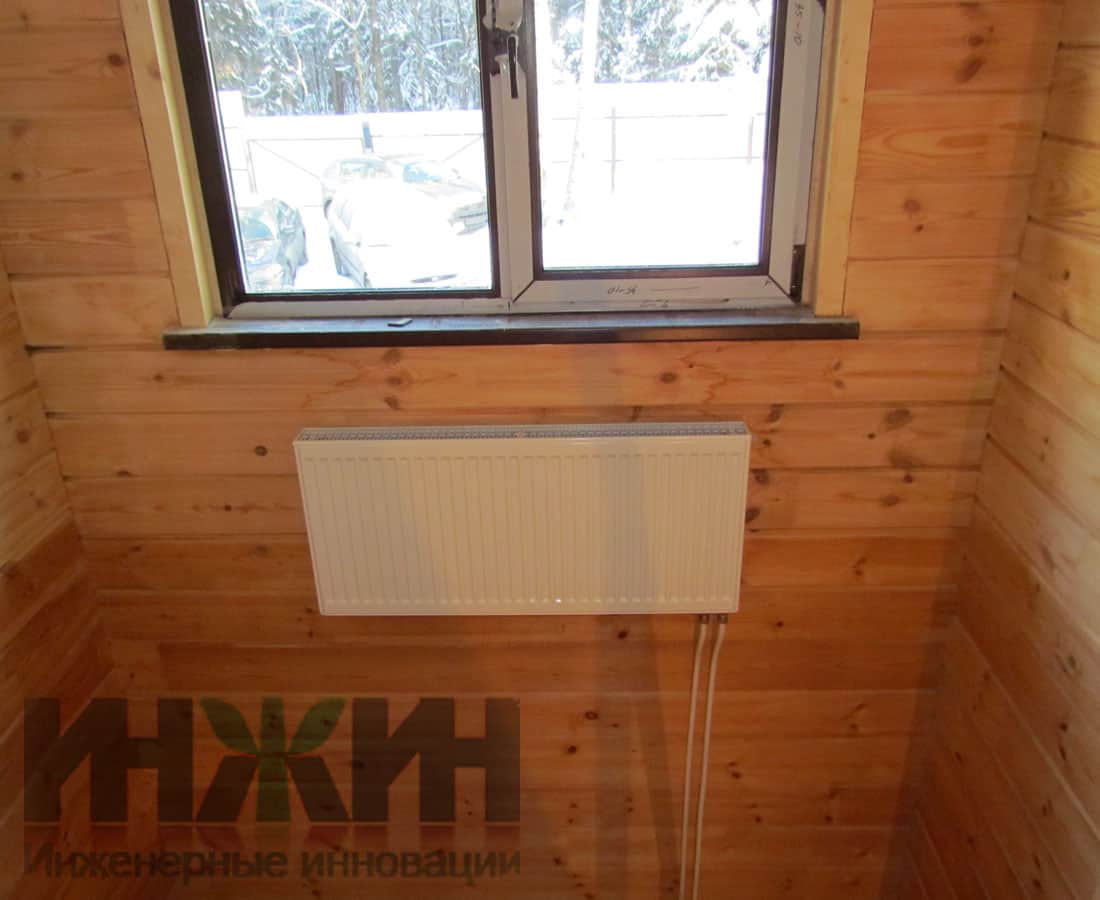 Радиатор отопления Kermi, монтаж в деревянном доме