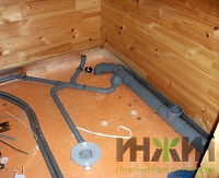 Монтаж канализации в санузле деревянного дома в КП "Пестово"