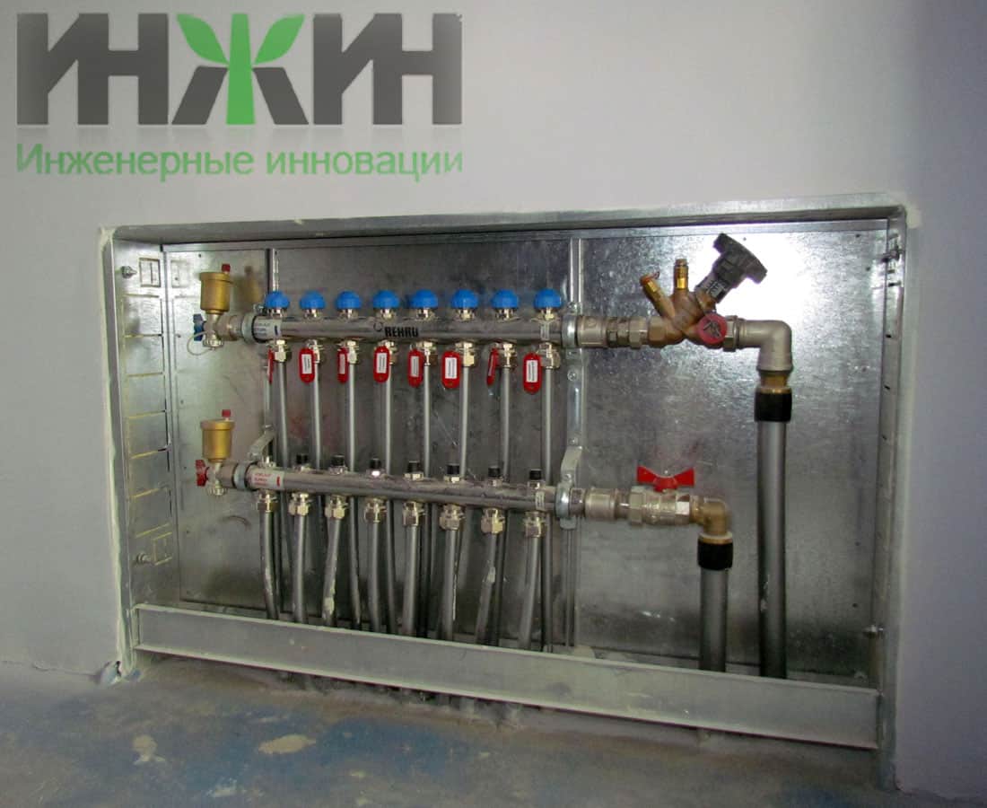 Монтаж коллектора отопления Rehau в таунхаусе Покровский