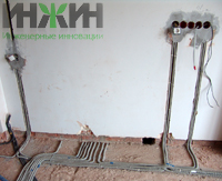 Монтаж электропроводки, электропитание дома в ПЖСК "Полесье"