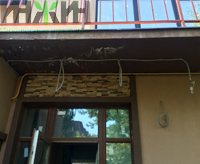 Монтаж кабелей электрических на входе дома в ПЖСК "Полесье"