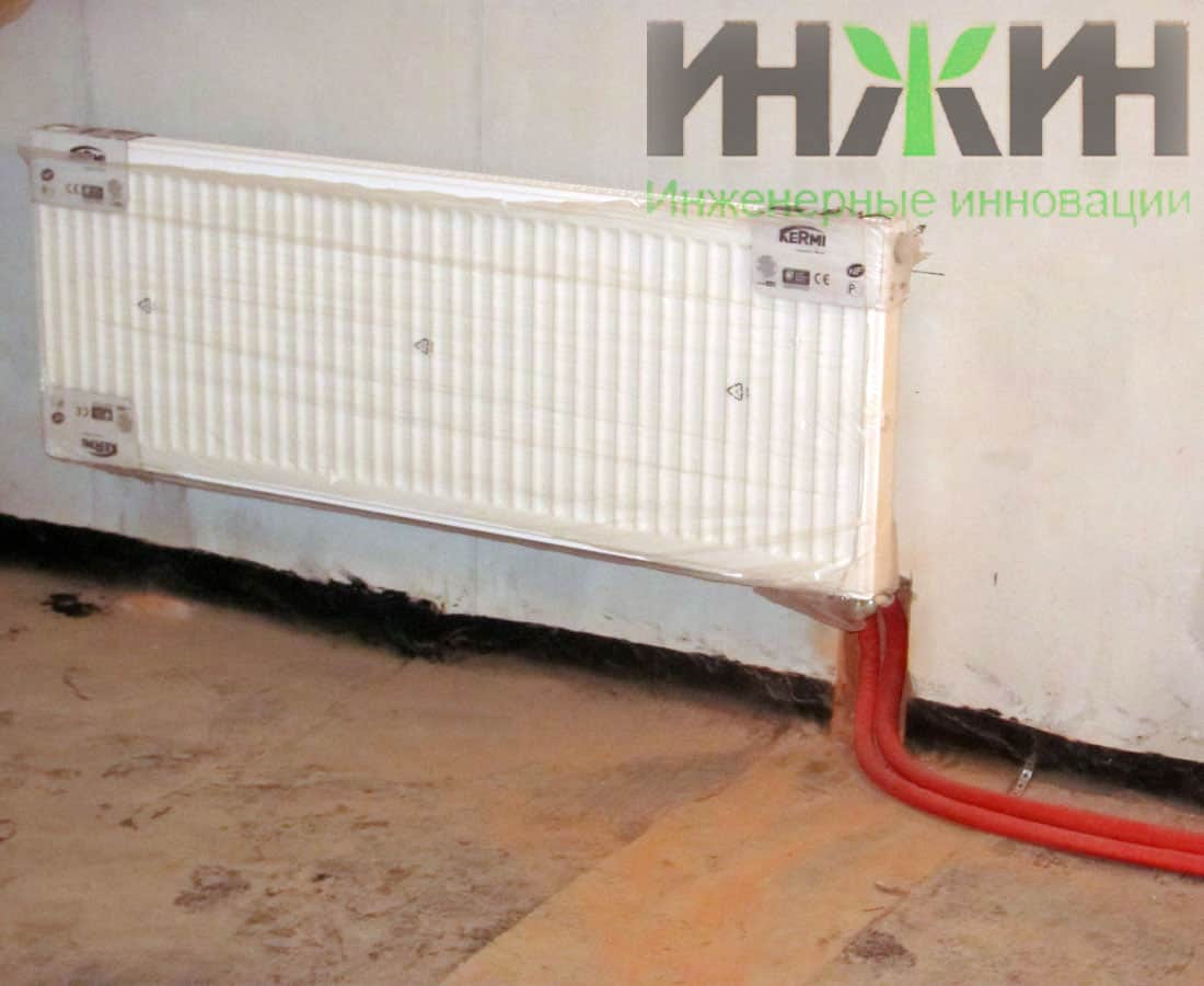 Радиатор отопления Kermi, монтаж в таунхаусе КП "Сабурово Парк"