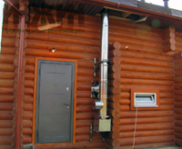 Монтаж дымохода Rosinox из нержавеющей стали, размещение снаружи дома